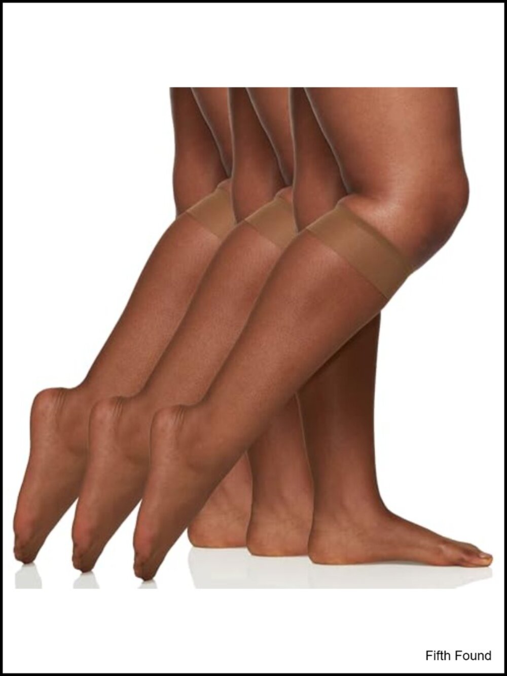 Ultra Sheer Knee High Stockings Sandalfoot Toe 15 Denier Nylon 3 Pack
